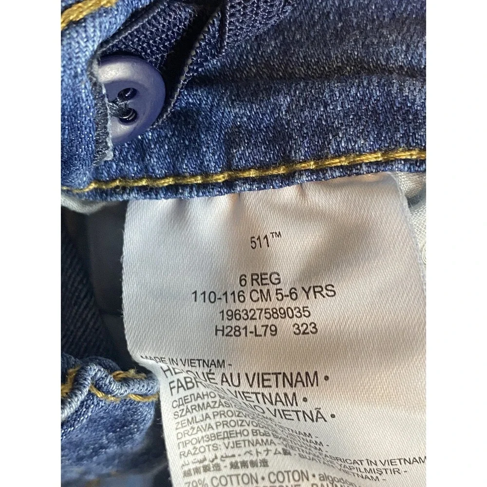 Levi's Kids 6 Reg 511 Slim Blue Denim Jeans